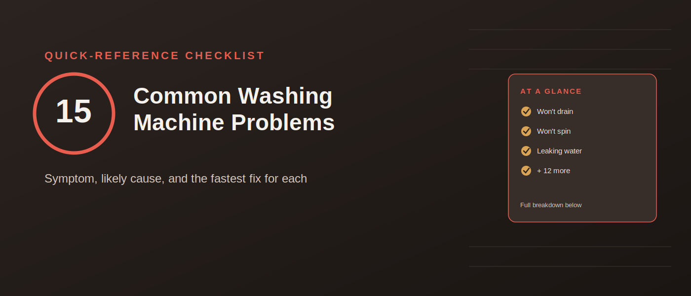 15 Common Washing Machine Problems