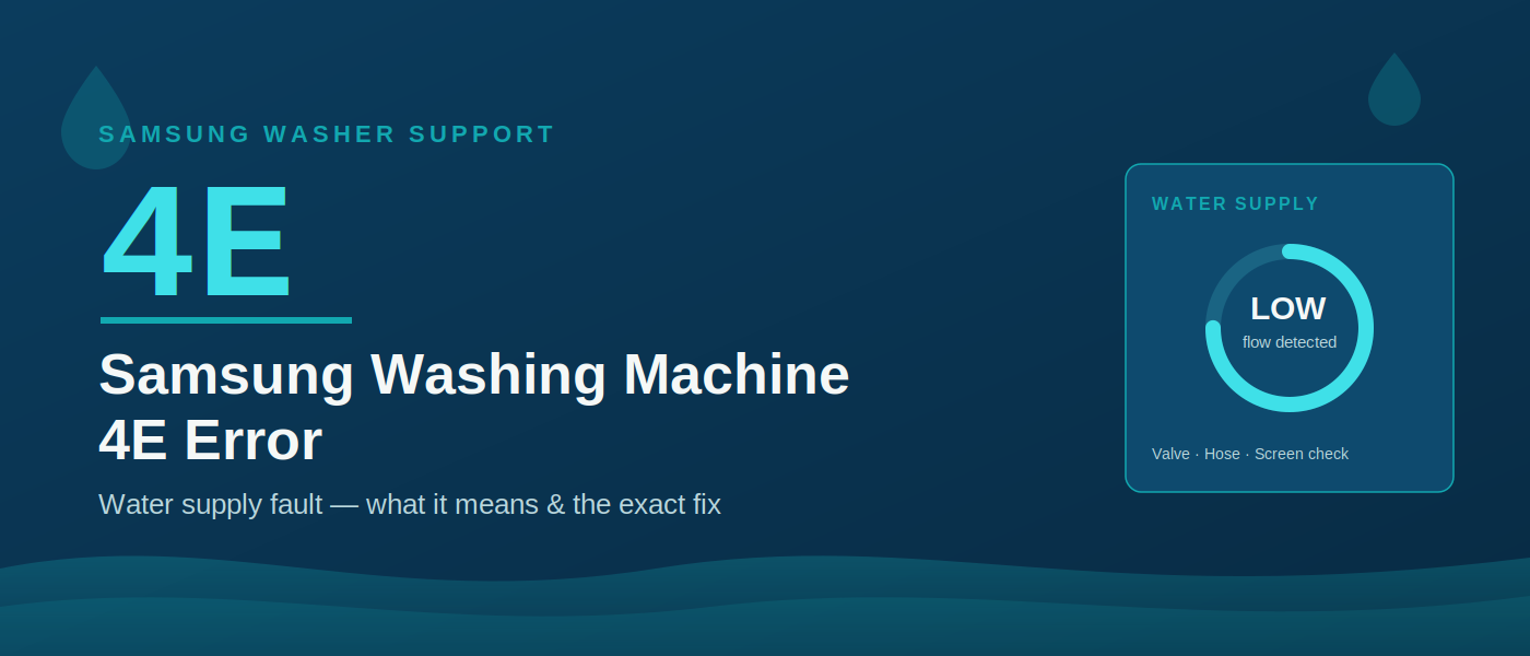 Samsung Washing Machine 4E Error